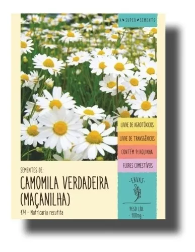 860 Sementes Chá Camomila Verdadeira Maçanilha 100mg Isla