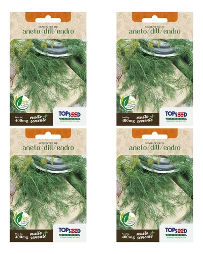 Kit de 4 pacotes de Sementes De Aneto, Dill, Endro Topseed