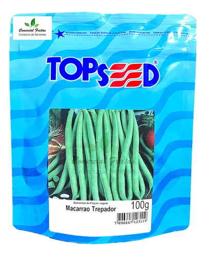 Sementes De Feijão De Vagem Macarrão Trepador Pcte com 100 Gr