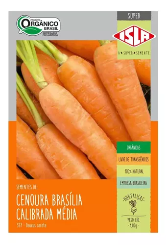 Sementes Orgânica Certificada De Cenoura Brasília Média Isla